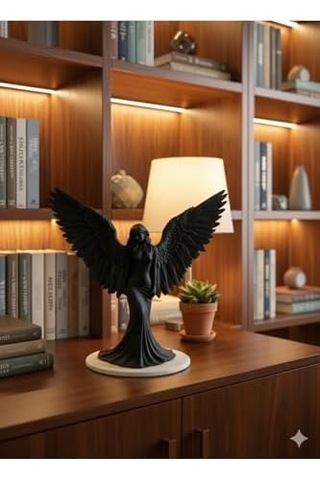 3dvan Siyah Kanatlı Melek Figürü Siyah 20 X 19 04277909