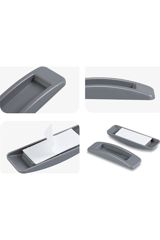 Xindoker Gri Abs Cam Kapı/pencere Yardımcı Çekmecesi - Zıplayıcı Tasarım, Zorlama Azaltıcı, Delme Yok, 2 Adet - Dayanıklı, Kolay Kurulum