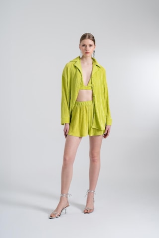 Holly Lolly Oversize Düğme Kapamalı Comfy Oversize Gömlek Yeşil