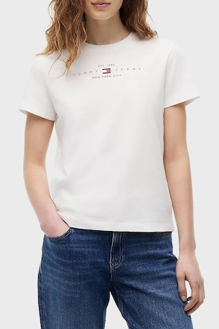 Tommy Jeans Pamuklu Regular Fit Bisiklet Yaka T Shirt Kadın T Shirt Dw0dw22789 Ybl Beyaz