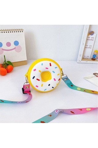 Relaxed Çörek Çocuk Çantası Sevimli Çocuk Sikke Çanta Vahşi Erkek Ve Kız Messenger Çanta Silikon Çocuk Çantası-sarı Sarı