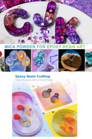 Epoksi Reçine Başlangıç Seti 32 Parça Renkli Pigment+mica Toz + Sim Pul Seti Uv Ve Epoksi Uyumlu