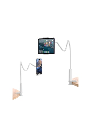 Juo 70 Cm Akrobat Esnek Tablet Ve Telefon Tutucu Stand Beyaz Beyaz