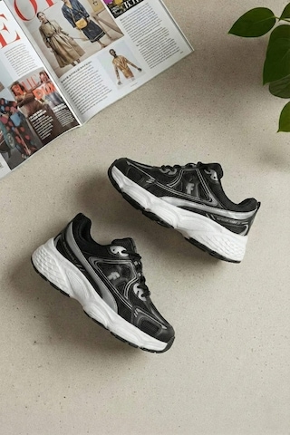 Ayakkabı Fuarı Elit Ysflt329 Kadın Klasik Sneaker Siyah - Beyaz Siyah - Beyaz
