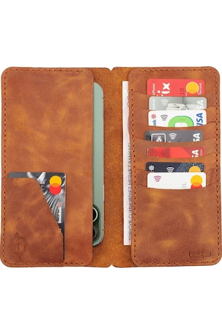 Twingold İsme Özel Dikey Uzun Cüzdan - %100 Rainbow Deri - A010007 - Camel Camel