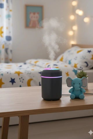 Siyah H2o Usb Renkli Mini Hava Nemlendirici Led Işıklı 350ml Taşınabilir Oda Ve Ofis Difüzörü