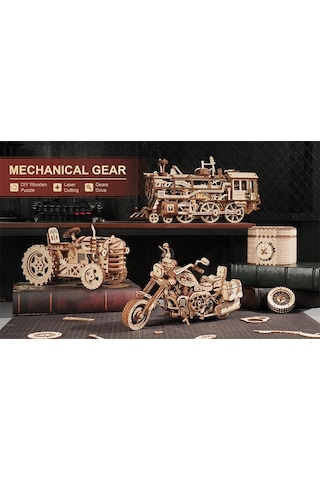 Robotime ROKR Cruiser Motosiklet 3D Ahşap Puzzle LK504