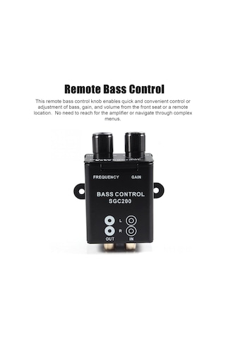Aubyhe Araba Güçlendirici Hoparlör Baz Kontrol Cihazı - Kaliteli Metal Bass Regülatörü - Frekans/gain Ayarı - Siyah