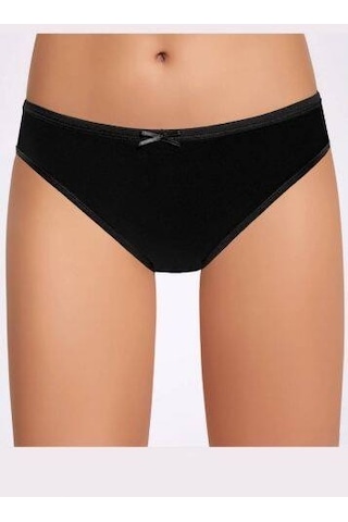 Fiyonklu Siyah Kadın Bikini Külot 5 Adet 001