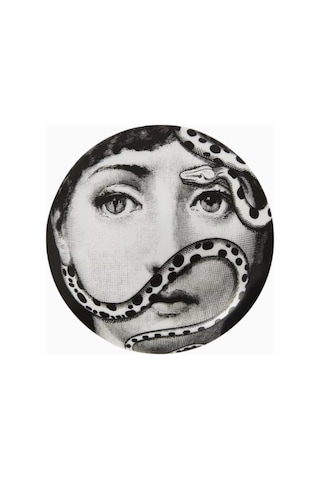 Fornasetti Tema E Variazioni N.383 Yuvarlak Porselen Mücevher Kutusu Saklama Kutusu Siyah-beyaz