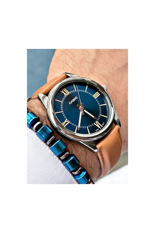 Casio Kahverengi Klasik Model   Deri Kordon Erkek Kol Saati + Bileklik Hediyeli Nda93