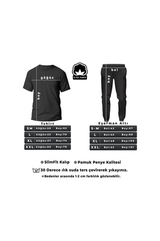 Uyguntarz Unisex Pleasura 2'li Eşofman Takımı Siyah