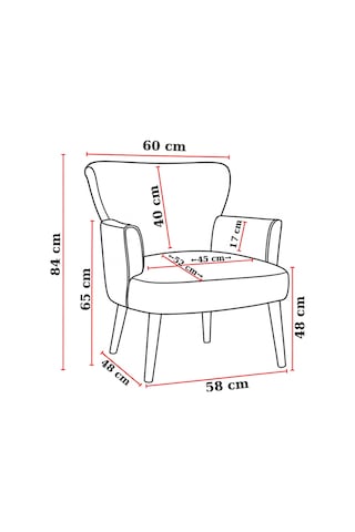 Roma Berjer - Modern Tekli Koltuk - Deri Kumaş - Siyah
