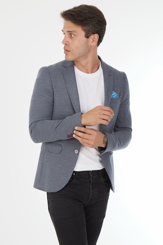 Sposo 5136 Dar Kalıp Örme Kumaş İndigo Erkek Blazer Ceket İndigo