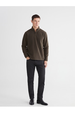 Lcwaıkıkı Classic Yeşil Dik Yaka Polar Erkek Sweatshirt