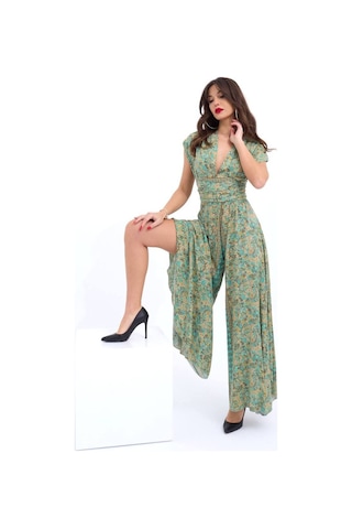 Boho Bağlama Tasarım Viskon Geniş Yanlar Kısa İspanyol Paça Yazlık Tatil Sahil Uzun Bohem Tulum Mint Mint