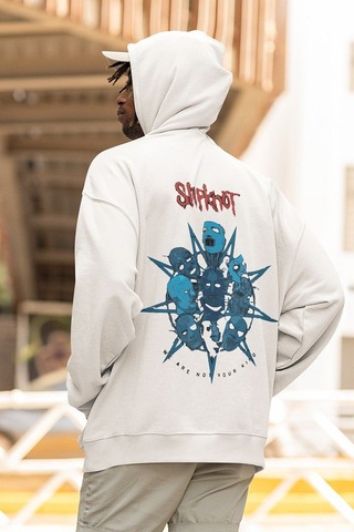 Sevbano Slipknot We Are Not Your Kind Yazılı Unisex Oversize Rock Metal H Beyaz