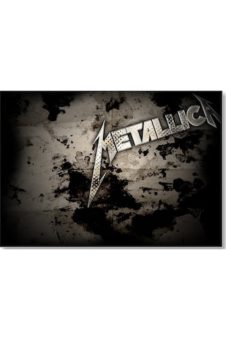 Cakasepetim Metallica Efsanevi Yazı Kirli Arka Plan Ahşap Mdf Tablo