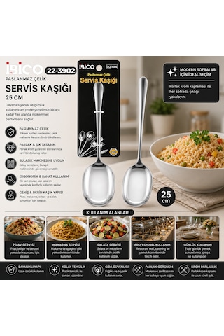 Storeşahin Krom 25 Cm Metal Servis Kaşık Shn0720