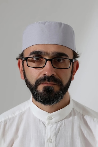 Elif Vav Nakışlı Kalıp Namaz Takkesi - Gri Gri