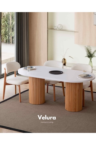Vera Yemek Odası Takımı Yemek Masası + 4 Adet Sandalye Beyaz
