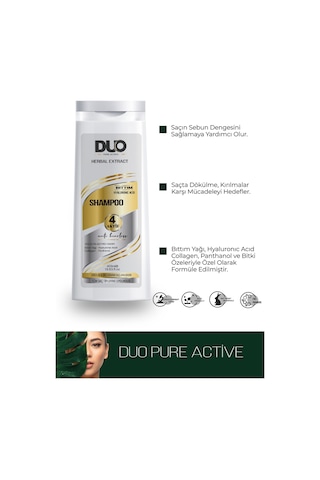 Duo Pure Active Herbal Extract Dökülen ve Geç Uzayan Saçlar İçin Şampuan 400 ML