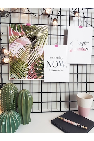 Metal Fotoğraf Askısı Tel Pano Notluk Siyah 50X70 Catchme