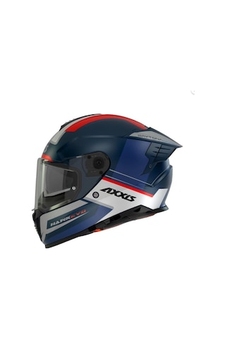 Axxis Hawk Evo Daytona C7 Mat Full Face Güneş Vizörlü Motosiklet Kaskı Beyaz Mavi