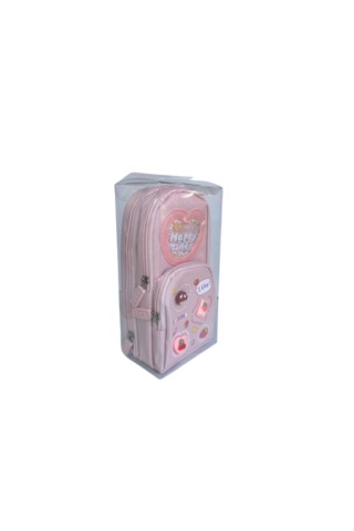 Astral İthal Happy Times Çift Bölme Kalemlik 10850 Çift Gözlü Geniş Hacim Şık Ve Kullanışlı Tasarım Pembe