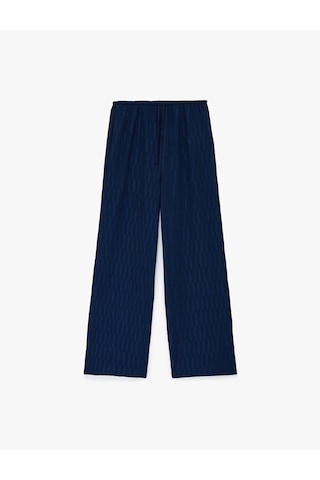 Koton Bürümcük Kumaş Geniş Paça Beli Bağcıklı Pantolon Lacivert 6sal40115ık