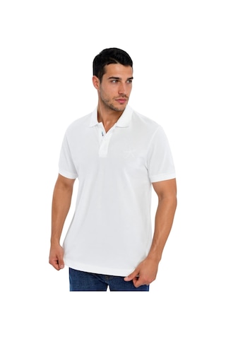Arma Ar-ma Erkek Polo Yaka Tişört Resim Baskili Örme Kumaş Regular Fit %100 Pamuk 30/1 Çift Toplama Penye Pike Y31374357802 Beyaz-b1