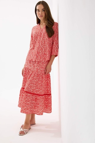 DeFacto Regular Fit Çiçek Desenli Esnek Belli Kiloş Midi Etek E5958AX25SPRD87