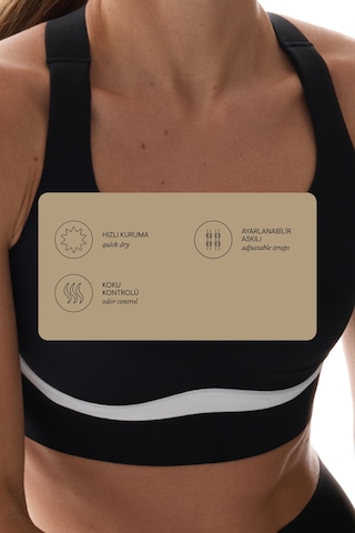Penti Siyah Contrast Sculpt Core Sabit Pedli Spor Sütyeni