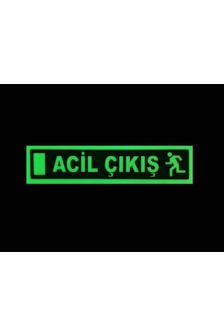 Acıl Çıkış Sticker Lümen Özellikli Fosforlu Karanlıkda Görünme Özelliğine Sahip