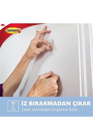 3m Command 17006clr-cee Mini Boy Şeffaf Askı, Max 225 Gr 6 Askı + 8 Küçük Boy Cırt Bant
