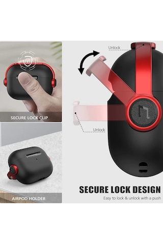 Apple Uyumlu AirPods Pro 2. Nesil İle Kılıf Kulaklık Dizayn Defens Case Lila