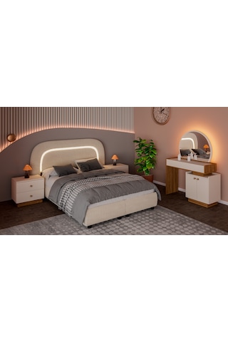 Seyran Yatak Odası Takımı 6 Kapılı Gardırop %100 Mdf Bazalı