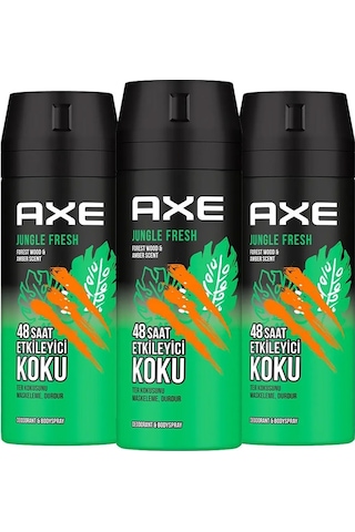 Axe Jungle Fresh Erkek Sprey Deodorant 3 x 150 ML