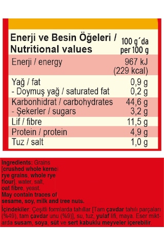 Mestemacher Tam Tahıllı Çavdar Ekmeği 500 G