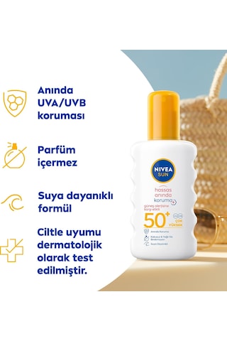 Nıvea Sun Spf50 Hassas Ciltlere Özel Çok Yüksek Güneş Koruyucu Sprey 200ml, Güneş Alerjisine Karşı Etkili,kokusuz Sku: Smg8690010401175 Açık Bej