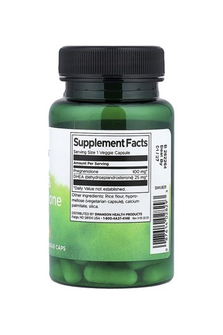 Swanson Vitamins, Dhea & Pregnenolone, 60 Veggie Caps