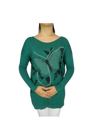 Kadın Oversayz Kelebek Baskılı Sweatshirt Brg39702 001