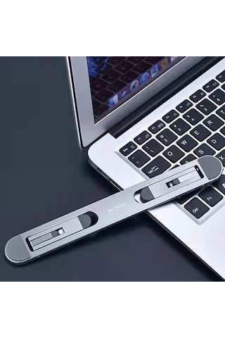 Xiyyadms Alüminyum Klavye Standı, Soğutma Fonksiyonlu, Çabuk Katlanabilir, Masaüstü Yükseltici, Gri Renk