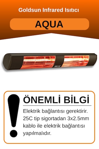 Aqua 3000 Watt Gsa30 Kumandasız Suya Dayanıklı Elektrikli Isıtıcı