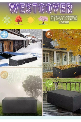 Bahçe Mobilyası Koruma Örtüsü Brandası Premium Kalite 300x160cm Siyah Siyah