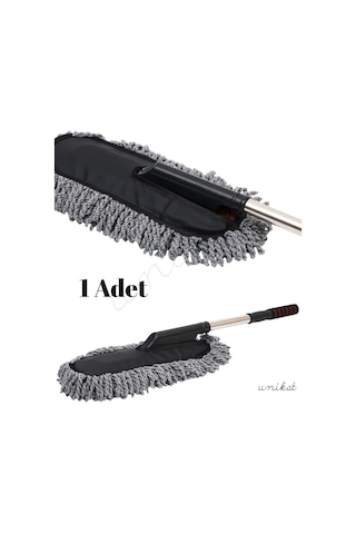Mikrofiber Örgü Başlıklı Araç Yıkama Ve Toz Alma Mopu Gri Renk 1 Adet