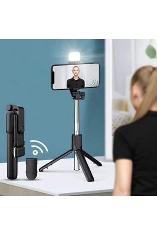 Bay Kendiliğinden Led Işıklı Kumandalı Uzayabilen Selfie Çubuğu,masa Üstü Tripod Bx40 Najmaddin Diğer