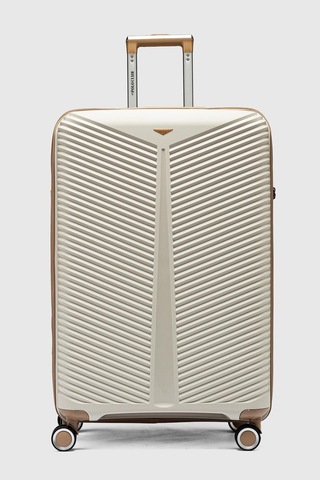 My-pp Bilbao Tekerlekli Kırılmaz Valiz 3'lü Set Bavul Kemik Şampanya-48