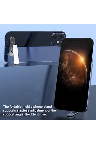 Suofeng Alüminyum Gümüş Telefon Tutucu: 360 Döner, Katlanabilir, Taşınabilir Metal Stand GÜMÜŞ