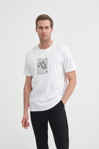 Cazador 41720 Erkek Bisiklet Yaka Beyaz Tshirt